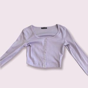 Purple crop long sleeve! size xs